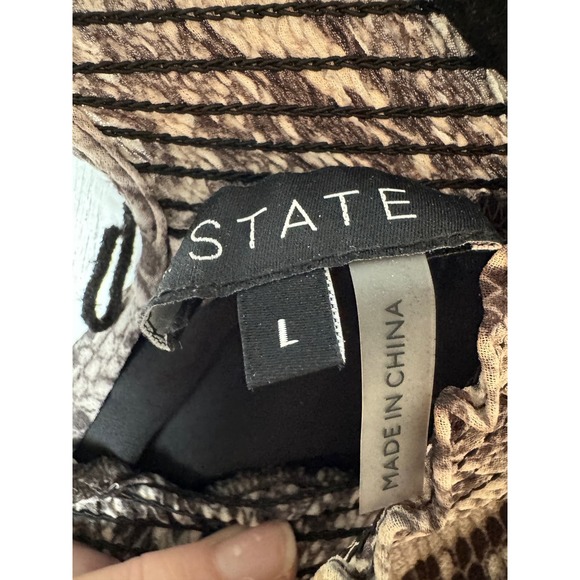 1.‎ STATE Womens Animal Print Blouse - Picture 3 of 5